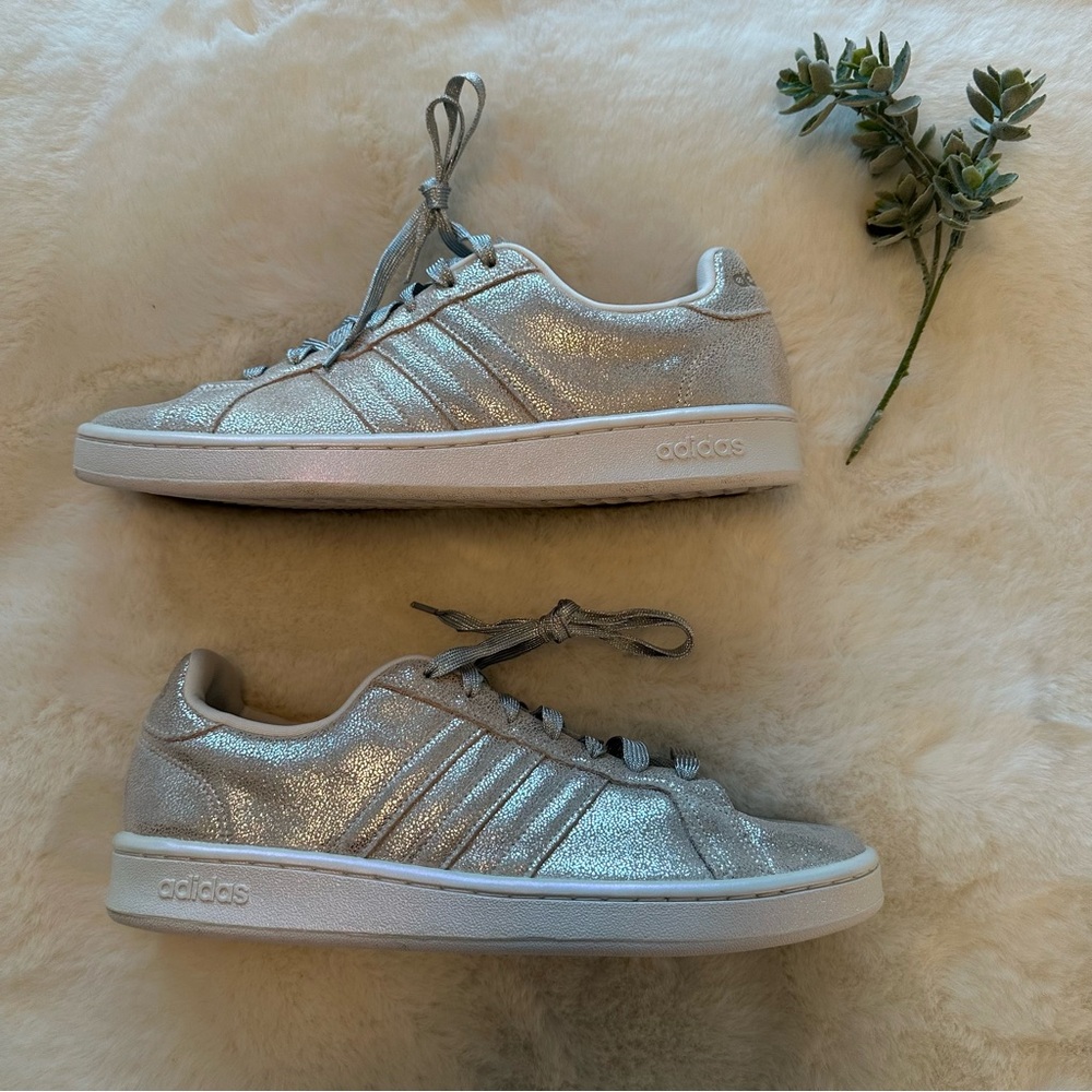 Adidas | EUC - Neo Grand Court - Silver White - Size 11